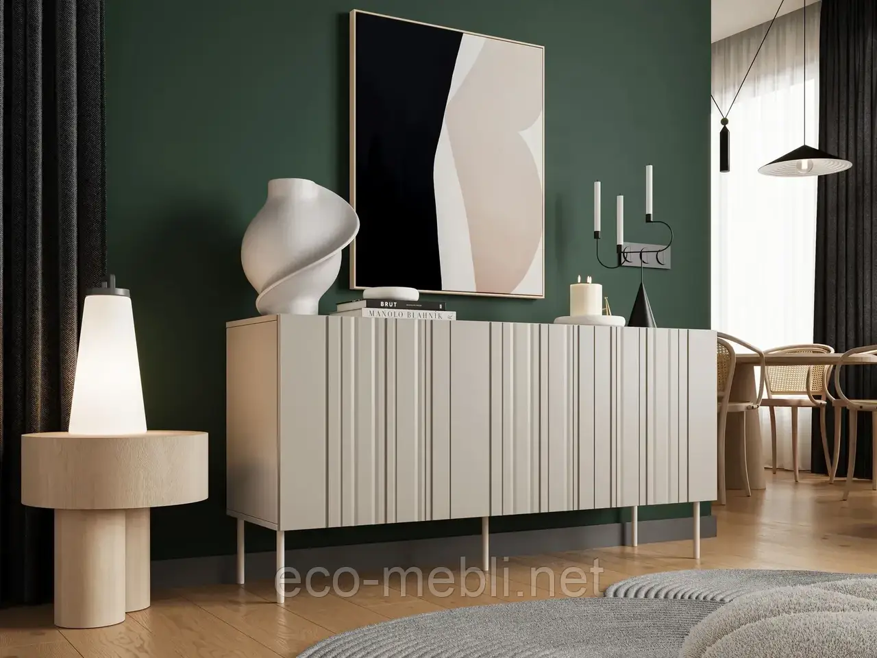 Комод у вітальню   Isla  Cama meble бежевий ,чорний  150, фото 1