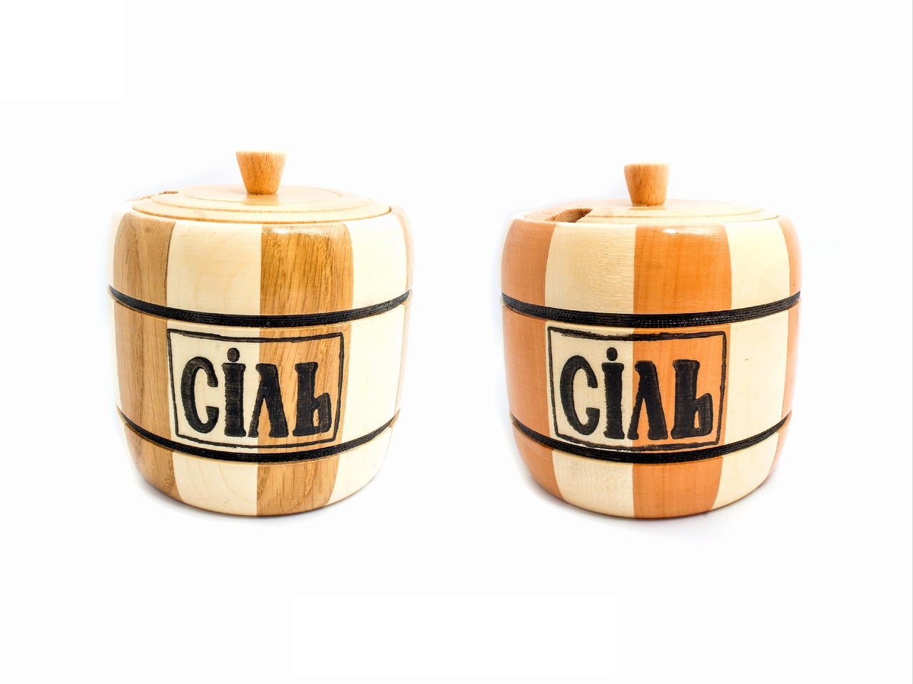 Дерев'яна баночка для солі хорошої якості