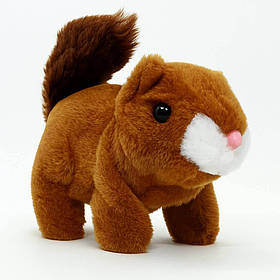 Інтерактивна м’яка іграшка Білка Plush Pet 15 см — рухається та видає звуки, коричнева, арт. MC-1077-1
