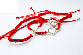 Браслет оберіг червона нитка з різними кулонами(золоті)