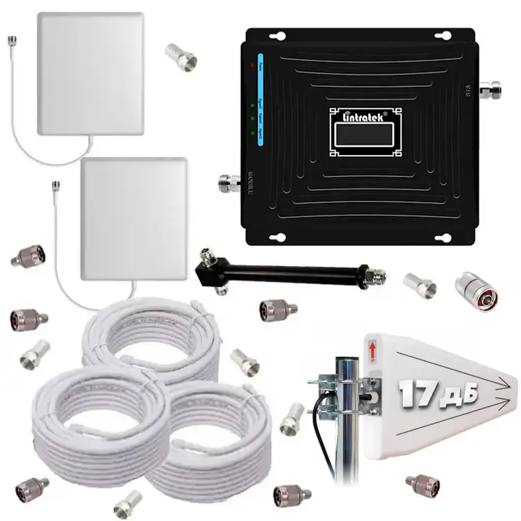Стабільний зв'язок і інтернет (Репітер Lintratek KW19L + Всечастотна Антена) + 2 Внутрішні Антени, фото 1
