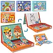 Дерев'яний логічний набір гра логіка органайзер Пазли з магнітними картинками і дошкою пиши-стирай маркер, фото 2