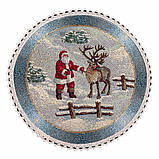 Серветка сервірувальна під тарілку, гобеленова, Новорічна Ø25 см.ROUND723M, фото 2