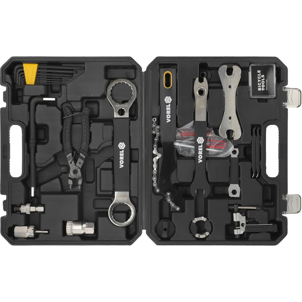 Набір інструментів налагоджувальних для велосипеда 30 елем. в футлярі VOREL 58770, фото 1