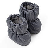 Дитячі зимові пінетки з утеплювачем Thermoloft 200 Мембранні від 0 до 18 місяців (14см) Сірі Графіт, фото 2