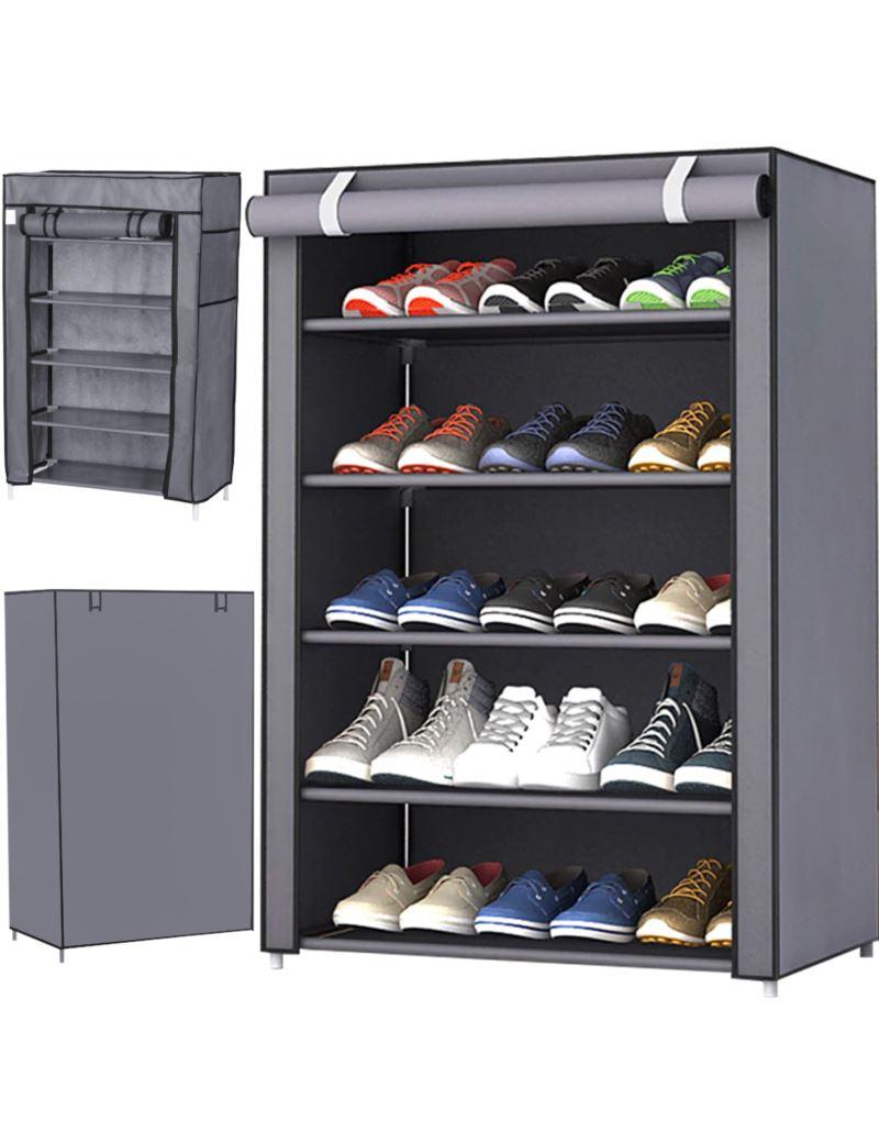 Текстильна складна шафа для взуття 90×60×30 см, 5 полиць, фото 1