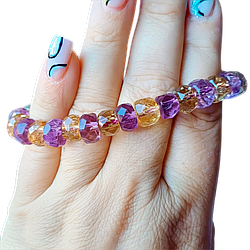 Аметист та Цитрін гранований 25 гр. браслет, 0299ТА.