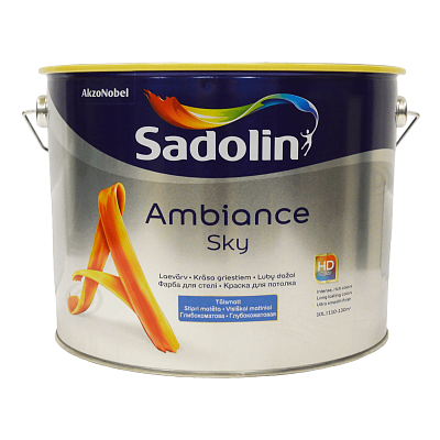 Латексна фарба Sadolin Ambiance Sky для стелі, біла 10 л, фото 1