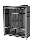Текстильна складна шафа-гардероб 175×130×45 см, 8 полиць, фото 2