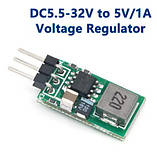 Міні знижувальний стабілізатор напруги DC-DC 5.5-32В до 5В, фото 2