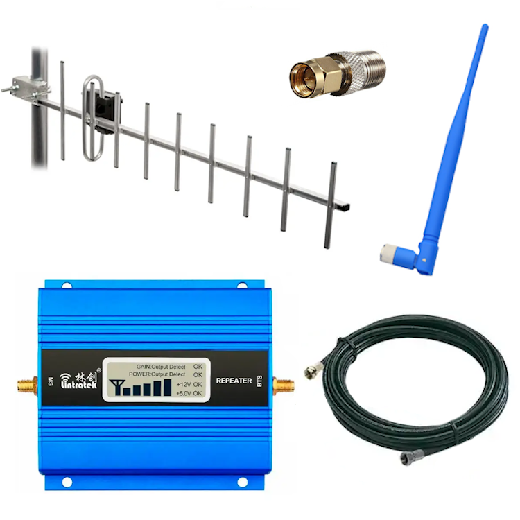 Підсилювач мобільного зв'язку Lintratek KW13 + зовнішня антена "Енергія" 900 МГц (75 см) + внутрішня антена 5 Дб, фото 1