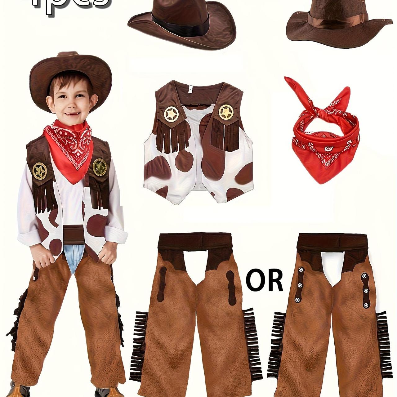 Дитячий костюм Ковбоя з капелюхом. штанами, жилетом і хусткою, фото 1