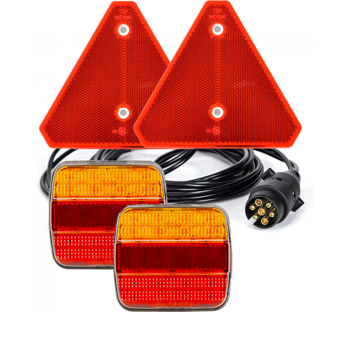 Ліхтарі на причіп задні світлодіодні KAMAR L1817 LED із кабелем 3,5 м, вилкою 7 PIN та відбивачами, фото 1