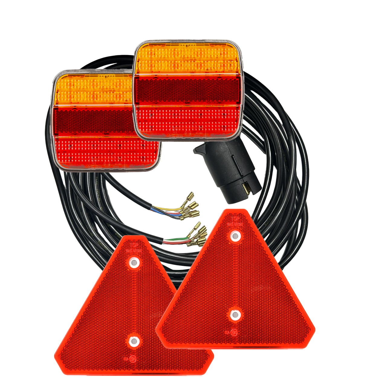 Ліхтарі на причіп задні світлодіодні KAMAR L1817 LED із кабелем 5 м, вилкою 7 PIN та відбивачами, фото 1