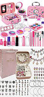 Дитячий набір косметики та прикрас Princess (іграшкова косметика + браслети Pandora style)