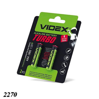 Батарейки Videx TURBO LR03 AAА (20шт)