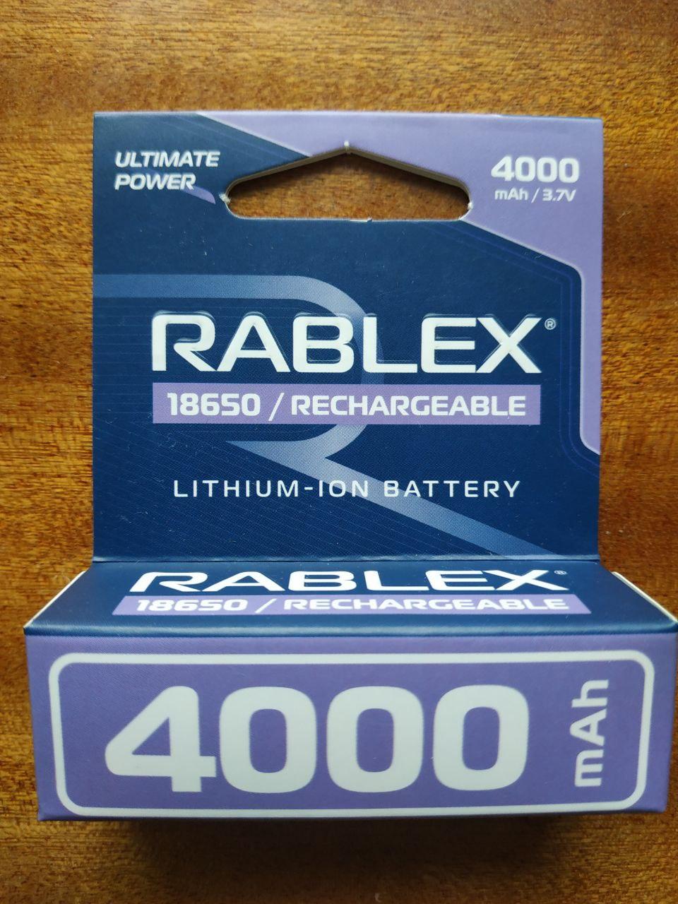 Акумулятор RABLEX Li-ion 18650 3.7V 4000mAh без захисту Blister 1шт, фото 1