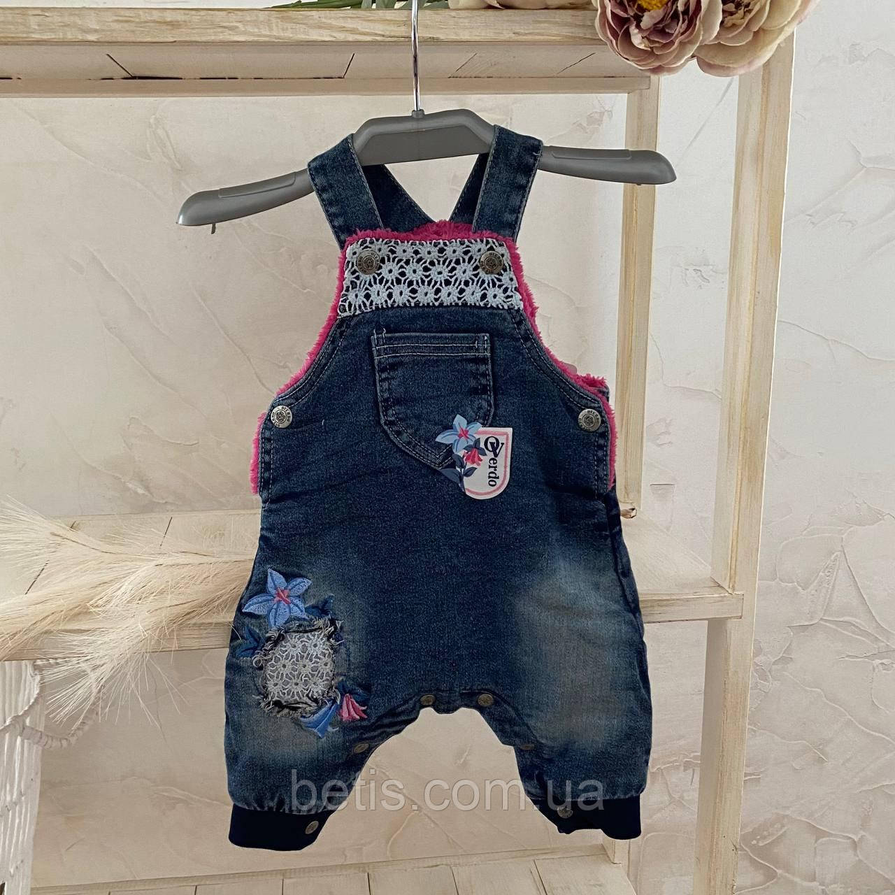 Комбінезон на махрі Модель 5104 Дівчинка Синій Джинс арт.27689871 Overdo Туреччина Зріст 62-40(р)