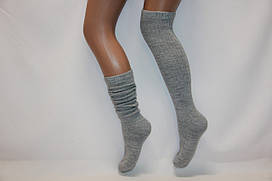 Жіночі шкарпетки високі з ангори з відворотом Pier Lone 35-40 сірий