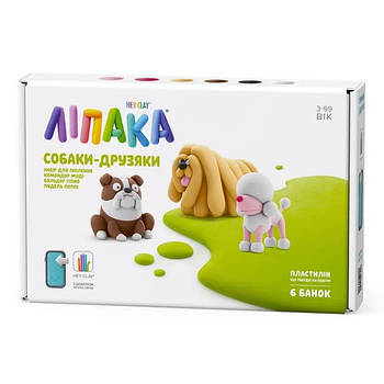 Набір пластиліну Ліпака Собаки друзяки Комондор Муді, Бульдог Гіпно, Пудель Поппі 60057-UA01