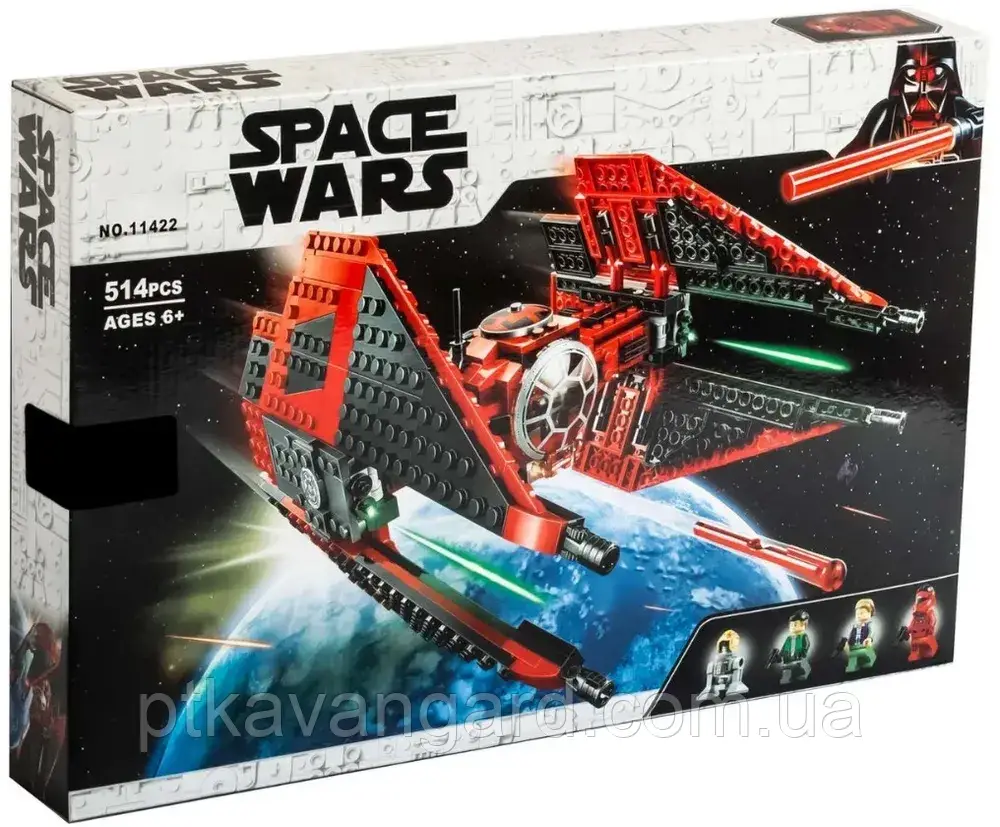Конструктор Star Wars космічний корабель винищувач СІД майора Вонрега 514 деталей 11422A, фото 1