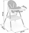 Стільчик для годування MANI 3-в-1 Ricokids Чорне 700900, фото 3