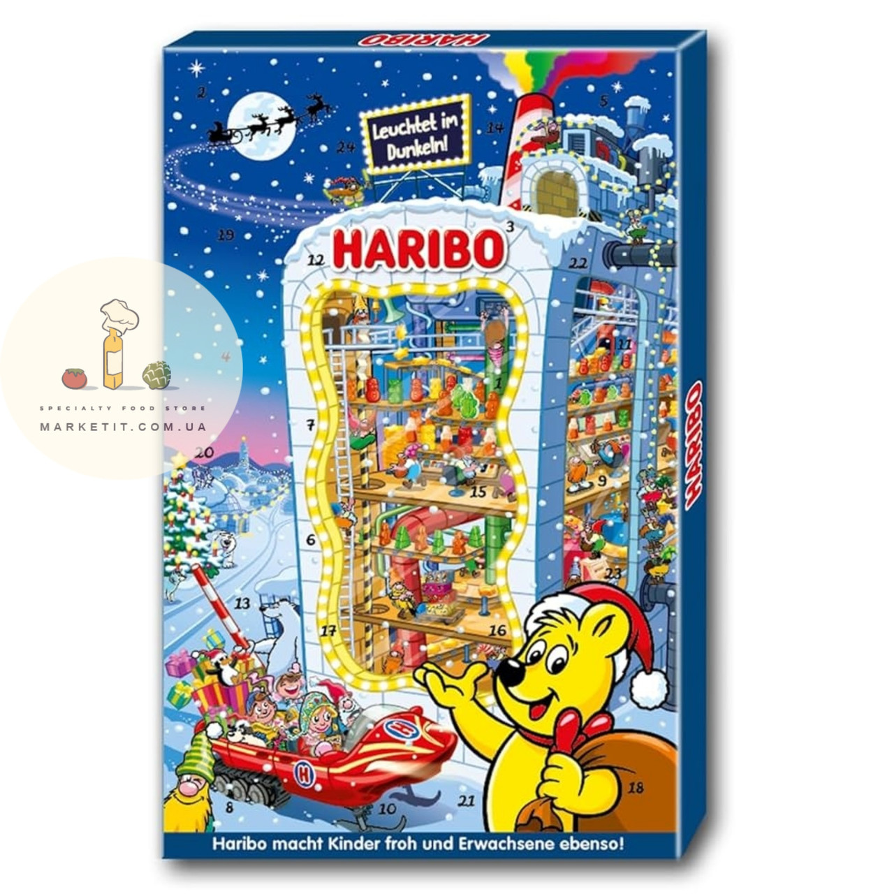 Адвент-календар HARIBO з ілюстрацією, Німеччина 300 г., фото 1