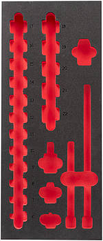 Ложемент для головок ShW 3/8" STD, (17 шт.) (45х175,8х417мм) для шаф металевих MILWAUKEE