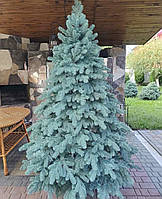 Ялинка штучна лита блакитна Роял 2.5 м класична новорічна преміум без вставок пвх