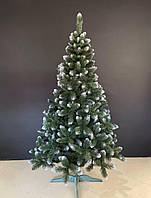 Ялинка штучна пвх з білими кінчиками зелена 2.5 м новорічна ялинка класична якісна якісна