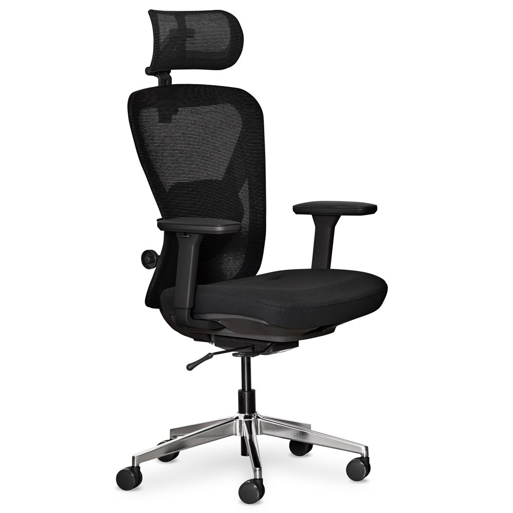 Крісло для роботи за комп'ютером Mealux Q1 Air Fabric Black спинка сітка / сидіння тканина