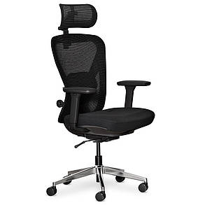 Крісло для роботи за комп'ютером Mealux Q1 Air Fabric Black спинка сітка / сидіння тканина, фото 1