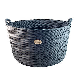 Дровниця/кашпо з ручками з ротангу 65л антрацит DCLD65-6 Деколайн