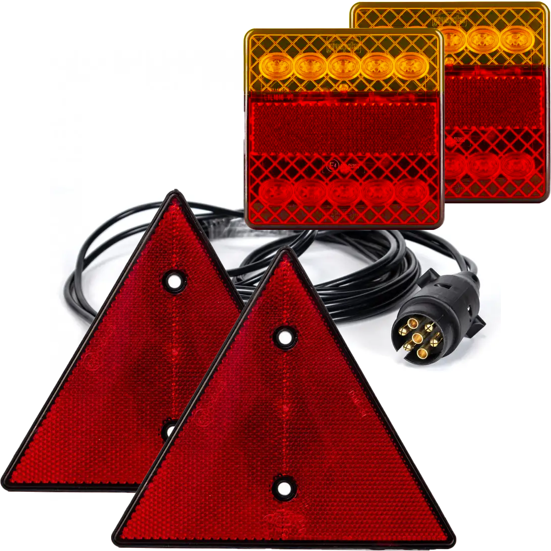 Ліхтарі на причіп задні світлодіодні KAMAR L1810 LED із кабелем 3,5 м, вилкою 7 PIN та відбивачами, фото 1