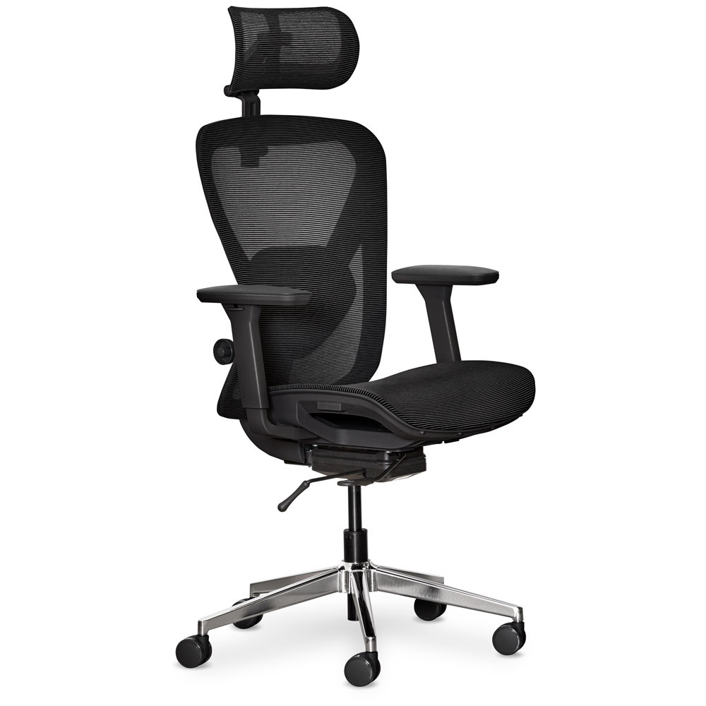 Ергономічне комп'ютерне крісло для роботи Mealux Q1 Air Black спинка сітка / сидіння сітка