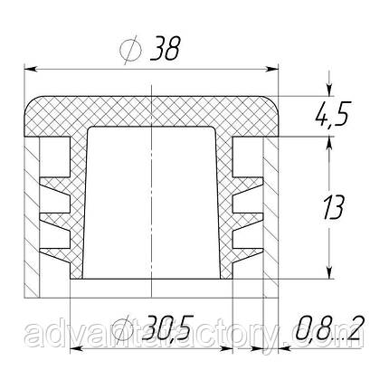 Заглушка 38 мм для круглої труби, фото 2