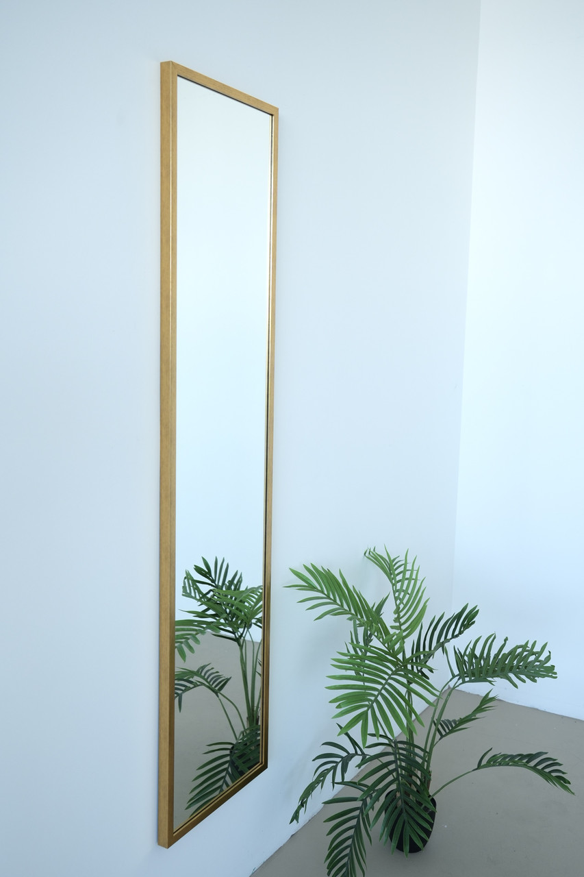 Настінне дзеркало на повний зріст в рамі 165*40 золотисте, фото 1
