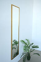Настінне дзеркало на повний зріст в рамі 165*40 золотисте