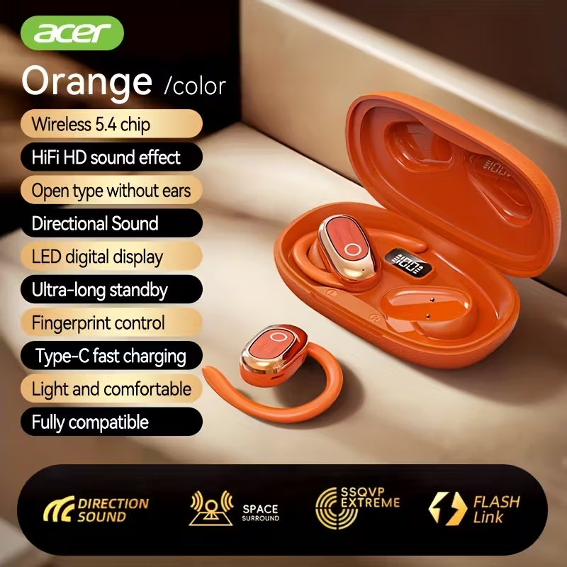 Bluetooth-навушники ACER OHR553 Pure Bass Sound для спорту помаранчеві