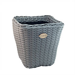 Кашпо з ротангу 25л квадрат з отворами сіре DCL25-1 Деколайн
