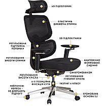 Ортопедичне комп'ютерне крісло для роботи Mealux D2 Air Fabric Black, фото 3