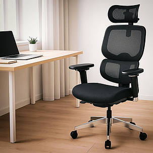 Ортопедичне комп'ютерне крісло для роботи Mealux D2 Air Fabric Black, фото 2