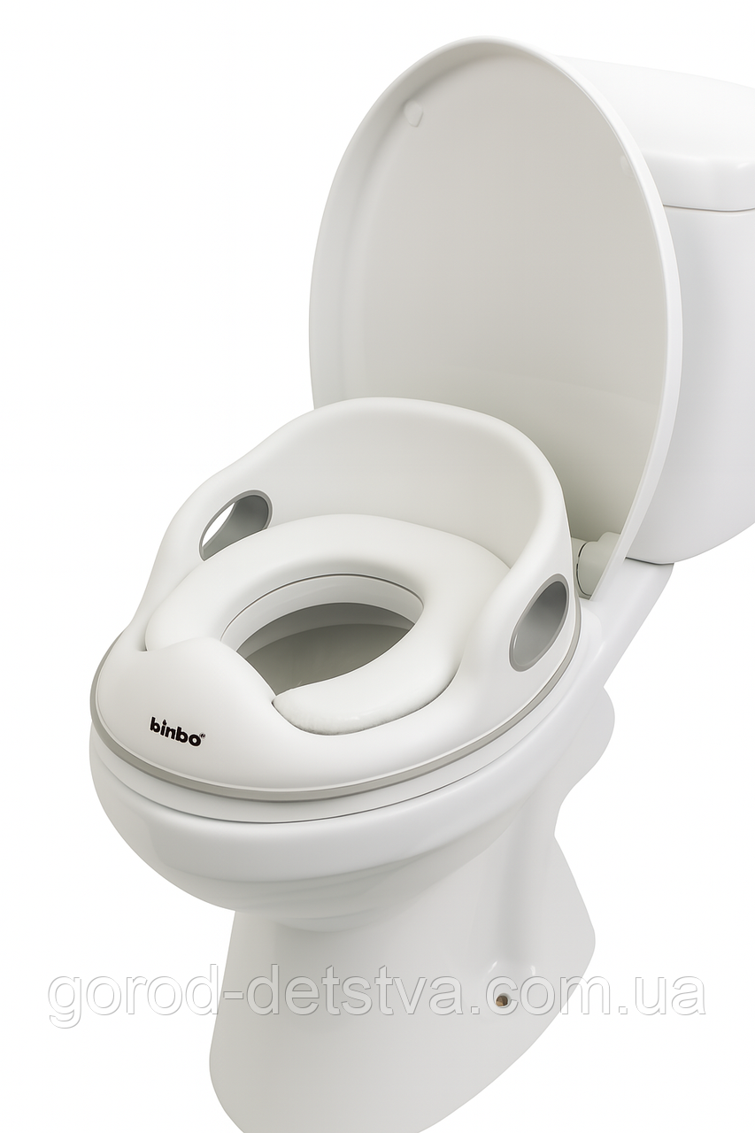 Дитяче сидіння для унітаза Bimbo Накладка на унітаз М'яка Знімна (Сірий), фото 1
