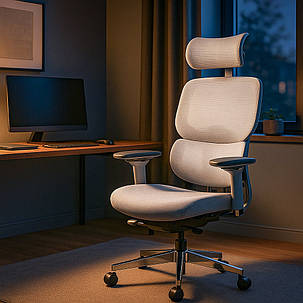 Ортопедичне офісне крісло для комп'ютера Mealux D2 Air Fabric Grey, фото 2