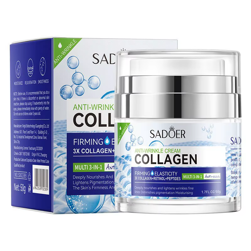Крем для обличчя SADOER Collagen Anti-Wrinkle зволожуючий проти зморшок 50 г, фото 1