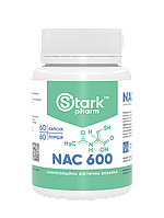 Амінокислота ацетилцистеїн (N-ацетил-L-цистеїн) Stark Pharm - Stark NAC 600 мг (60 капсул), антиоксиданта підтримка