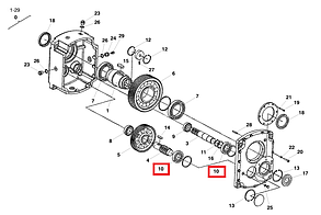 Підшипник HR30208J великого редуктора Putzmeister P13, PМ 740, фото 2