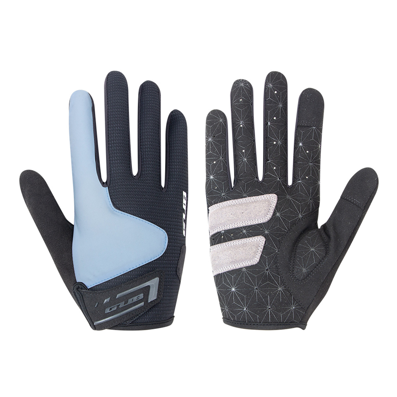Велоперчатки з пальцями GUB 2127 black-blue [Амортизація SBR, Керування смартфоном, Весна-літо-осінь]