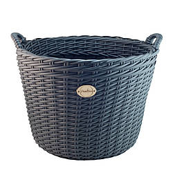 Дровниця/кашпо з ручками з ротангу 45л антрацит DCLD45-6 Деколайн