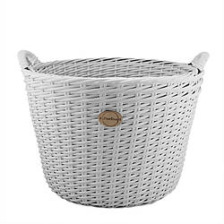 Дровниця/кашпо з ручками з ротангу 45л білий DCLD45-2 Деколайн